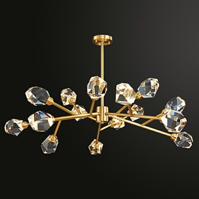 Nordic Style Crystal Chandelier Light Modern Style Metal Pendant Light for Living Room