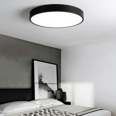 White Led Flush Mount Lights Round Shade Simplicity Style Acrylic Led Surface Mount Ceiling Lights for Living Room