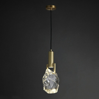 1-Light Suspension Lamp Contemporary Style Geometric Shape Crystal Pendant Ceiling Lights