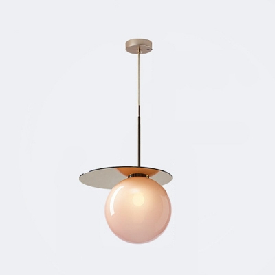 1-Light Suspension Light Industrial Style Globe Shape Glass Hanging Ceiling Lights