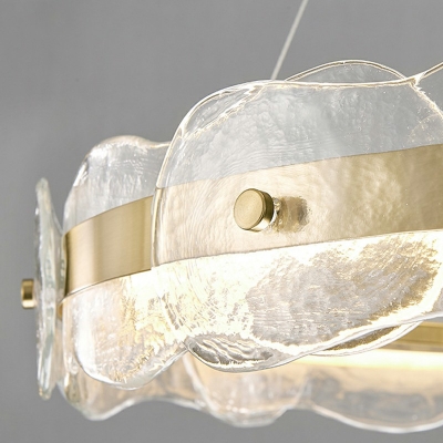 2-Light Hanging Lamps Minimalist Style Ring Shape Metal Third Gear Light Chandelier