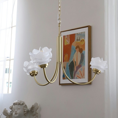 3-Light Ceiling Suspension Lamp Modernist Style Flower Shape Metal Chandelier Pendant Light