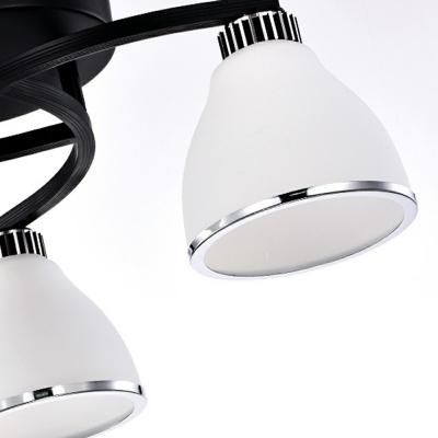 3-Light Semi Mount Lighting ​Traditional Style Cone Shape Metal Ceiling Light Fixtur
