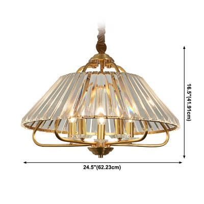 5-Light Suspension Lighting Modernist Style Cone Shape Metal Chandelier Lights