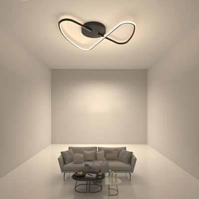 Led Flush Mount Lights Linear Shade Modern Style Acrylic Led Flush Mount Fixture for Dining Room