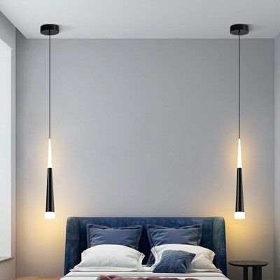 LED 1 Light Acrylic Modern Hanging Pendant Lights Simplicity Down Mini Pendant for Bedroom