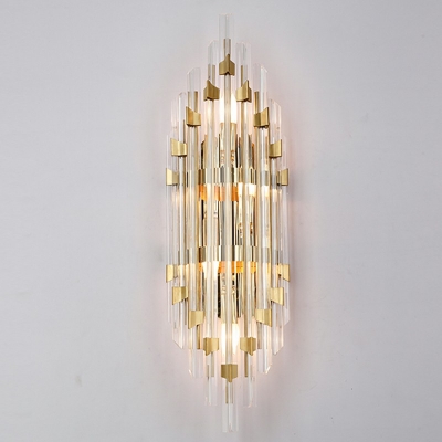 Postmodern Style Flush Mount Wall Sconce 3 Light Crystal Wall Sconces for Living Room