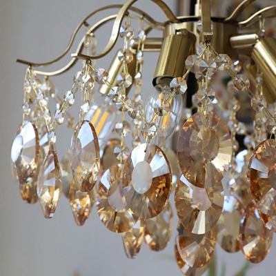 Traditional Crystal Orbs Chandelier Lighting Fixtures Elegant Vintage Living Room Ceiling Chandelier