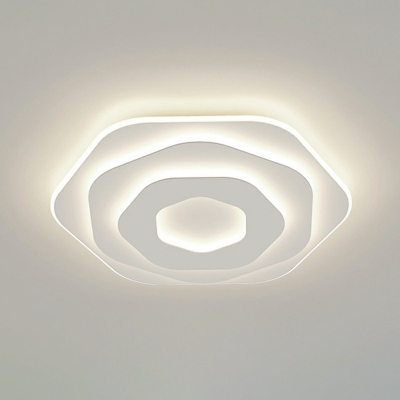 White Led Flush Ceiling Lights Flower Shade Modern Style Acrylic Led Flush Mount Fixture for Dining Room