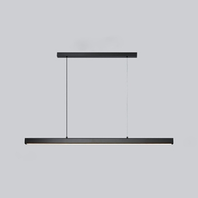 1-Light Island Pendants Modern Style Liner Shape Metal Hanging Chandelier Lighting Fixtures