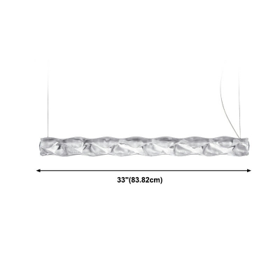 1-Light Pendant Lighting Minimalist Style Liner Shape Glass White Light Island Lamps