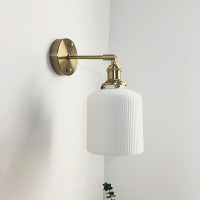 1-Light Sconce Lamp Minimal Style Cylinder Shape Metal Wall Lighting Fixtures