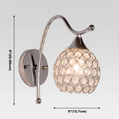 1-Light Sconce Light Fixtures Modernist Style Globe Shape Metal Wall Lighting
