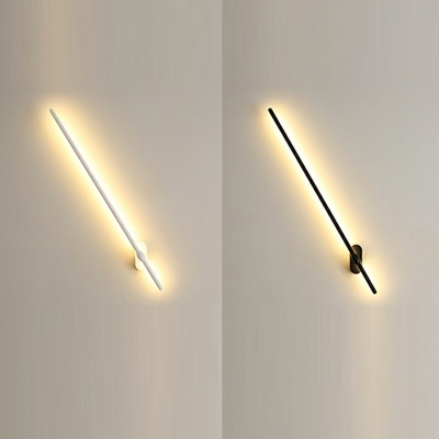 1 Light Strip Shade Wall Sconce Modern Style Metal Wall Sconce Lighting for Living Room