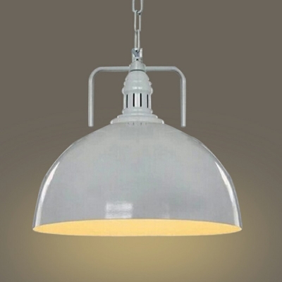 1-Light Suspension Lamp Loft Style Dome Shape Metal Hanging Light Fixtures