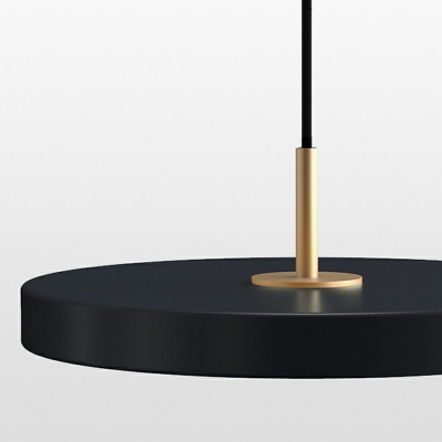 1-Light Suspension Pendant Minimalist Style Dish Shape Metal Third Gear Light Ceiling Lamp