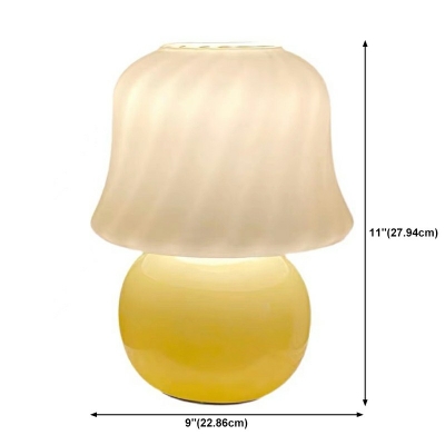 1-Light Table Lamp Contemporary Style Cone Shape Glass Nightstand Lamps