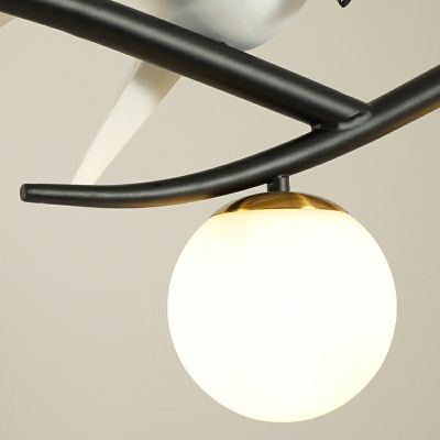 4-Light Island Chandelier Lights Modern Style Ball Shape Glass Pendant Lighting Fixtures