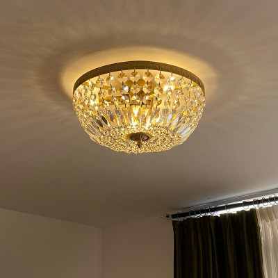 Clear Led Flush Mount Ceiling Lights Round Shade Modern Style Glass Led Flush Light for Living Room
