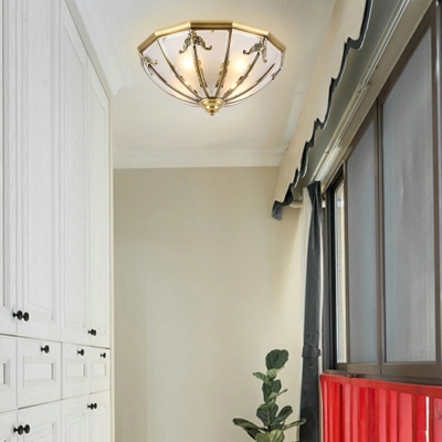 Creative Glass Colonial Style Flushmount Ceiling Light for Corridor Hallway and Bedroom