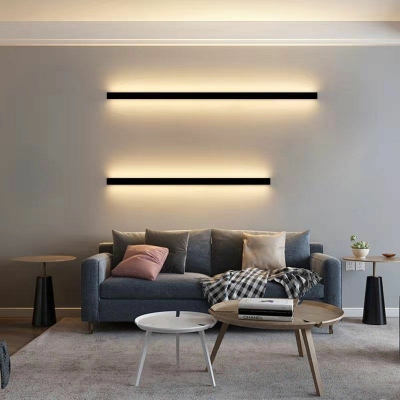 Linear 1 Light Black Modern Wall Sconces Lighting Fixtures Minimal Wall Lamp for Bedroom