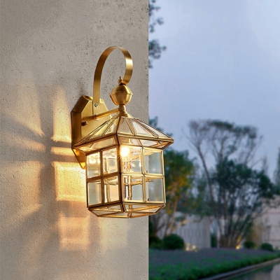 Nordic Style LED Wall Sconce Light Modern Style Metal Glass Wall Light for Aisle Courtyard