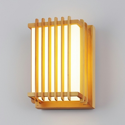 Nordic Style LED Wall Sconce Light Modern Style Wood Wall Light for Aisle Courtyard