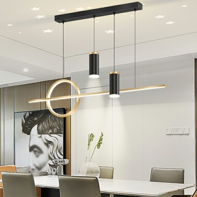 Simplicity Hammered Metal Pendant Light Slim Rectangular Linear Hanging Ceiling Light