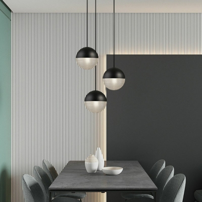 1-Light Hanging Fixture Minimal Style Globe Shape Metal Down Mini Pendant