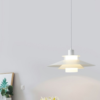 1-Light Pendant Lighting Fixtures Minimalist Style Cone Shape Metal Hanging Ceiling Light