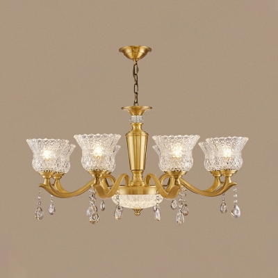 8-Light Ceiling Suspension Lamp Modernist Style Bell Shape Metal Chandelier Lighting