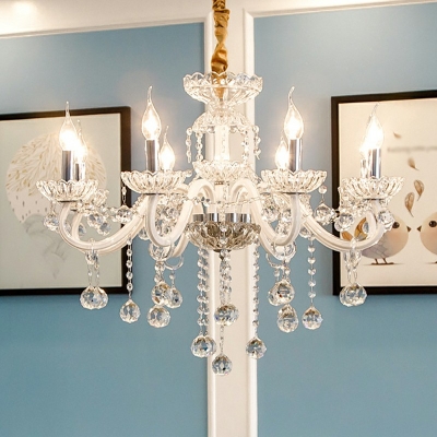 European Style Chandelier Candle Shape Crystal Ceiling Chandelier for Living Room