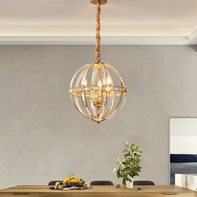 Globe Crystal 3 Lights Vintage Chandelier Lighting Fixtures Traditional Ceiling Chandelier for Living Room