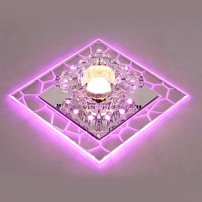 Modern Concealed Crystal Decorative Flush Mount Ceiling Light for Hotel Bar and Dinning Room