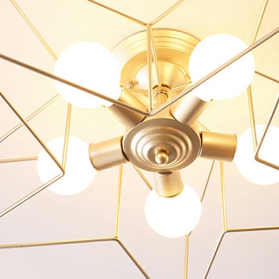 Modern Style LED Flushmount Light Industrial Style Star Shaped Metal Celling Light for Bedroom