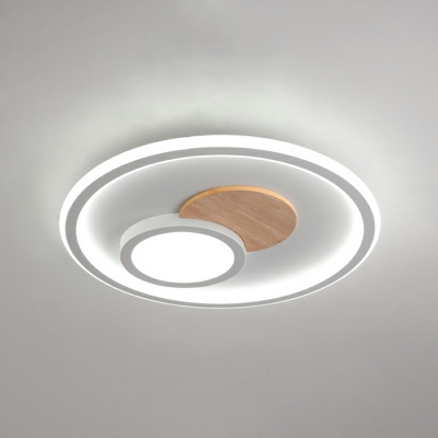 Modern Style LED Flushmount Light Nordic Style Minimalism Wood Metal Acrylic Celling Light for Living Room