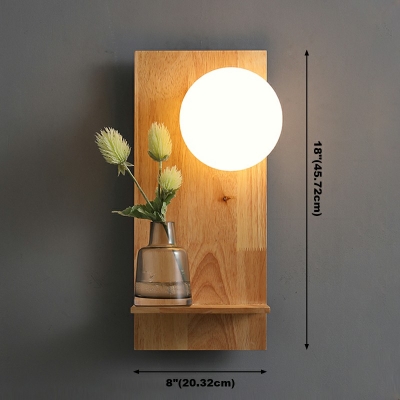 Modern Style LED Wall Sconce Light Japanese Style Wood Wall Light for Aisle Bedside