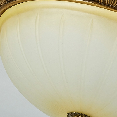 White Flushmount Lighting Round Shade Modern Style Glass Led Flush Light for Dining Room