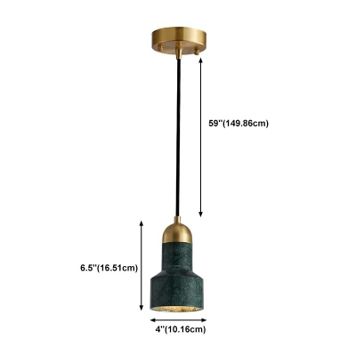 1-Light Pendant Light Fixtures Minimalist Style Cylinder Shape Metal Suspension Light
