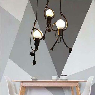 1-Light Pendant Lighting Fixtures Minimalist Style Exposed Shape Metal Hanging Lights