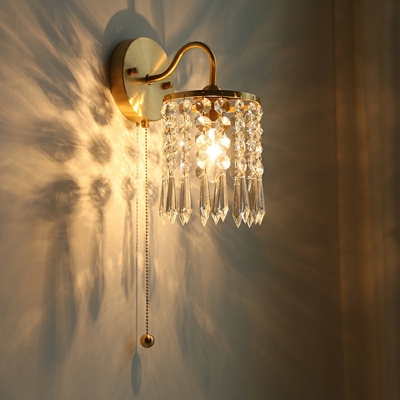 1-Light Sconce Lamp Minimal Style Waterfall Shape Metal Wall Lighting Fixtures