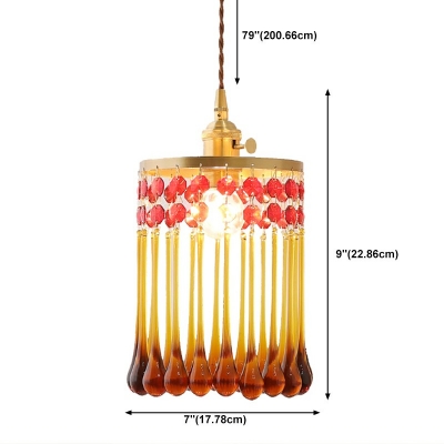1-Light Suspension Lamp Contemporary Style Teardrop Shape Metal Pendant Lighting Fixtures