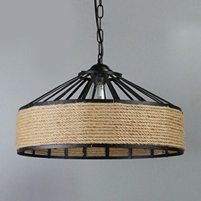 1-Light Suspension Lamp Industrial Style Cage Shape Metal Pendant Ceiling Lights