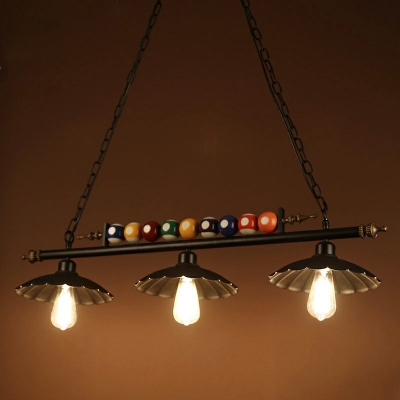 3-Light Island Ceiling Light Industrial Style Cone Shape Metal Hanging Pendant