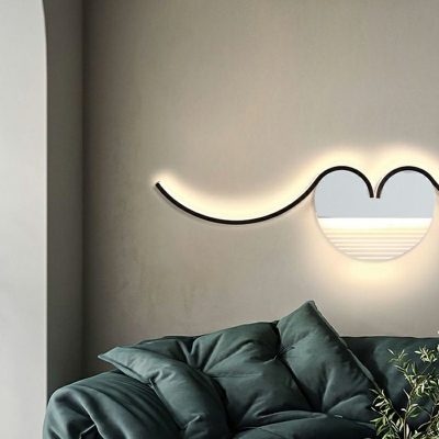 3 Lights Curve Shade Wall Sconce Lighting Modern Style Acrylic Led Wall Sconce for Living Room