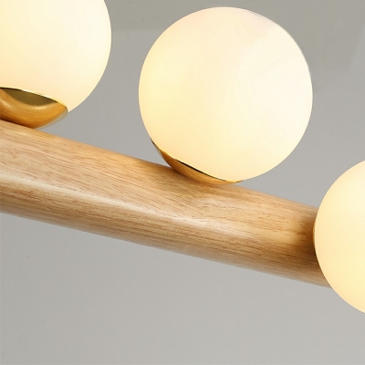 7-Light Island Chandelier Lights Modern Style Ball Shape Glass Hanging Pendant