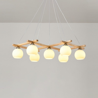 7-Light Island Pendants Modern Style Ball Shape Glass Hanging Chandelier Lighting Fixtures