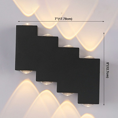 8 Lights Wall Mounted Light Fixture Black Modern LED Minimal Wall Lamp Sconce for Bedroom