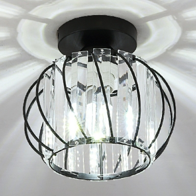 Creative Crystal Decorative Semi-Flush Mount Ceiling Fixture for Bedroom Hall and Corridor
