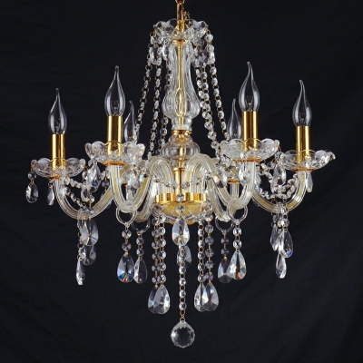 European Style Chandelier 6 Head Candle Shape Ceiling Chandelier for Living Room Cafe